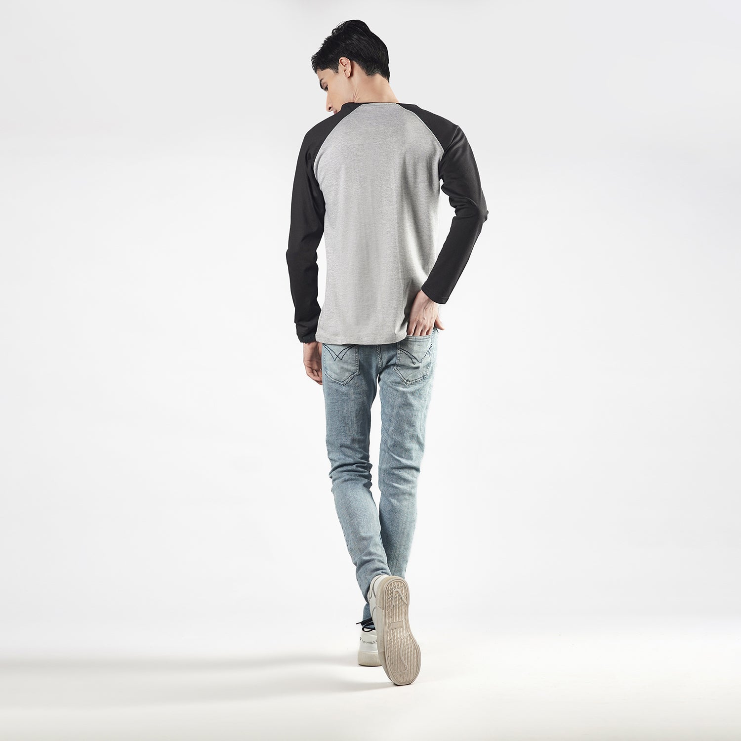 Black & Grey Raglan Full Sleeve